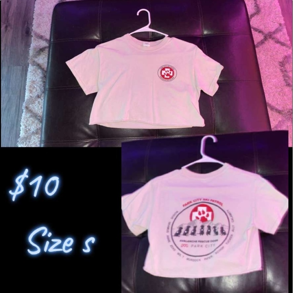 Tan cropped rescue tee
